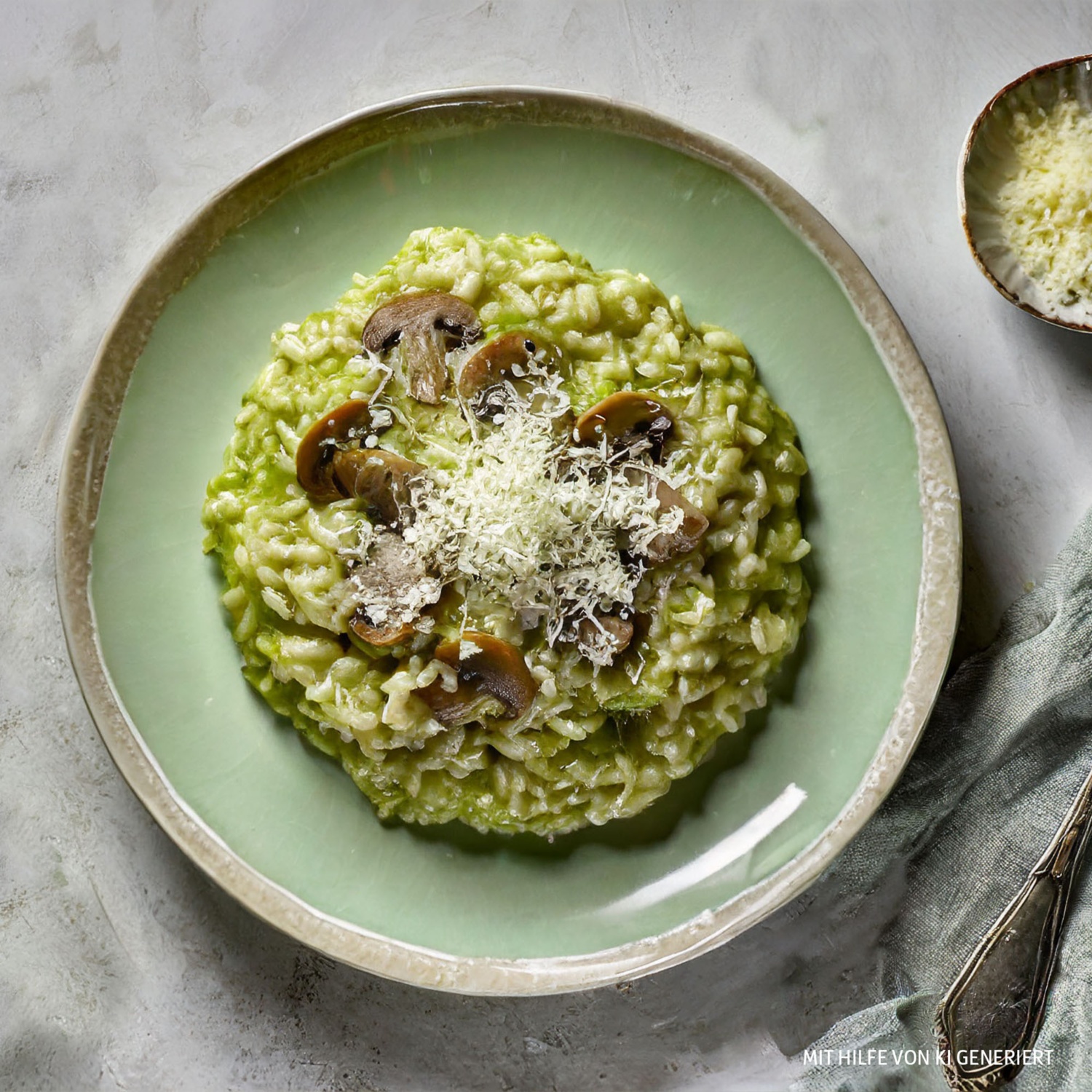 Grünkohl-Risotto mit Pilzen und Parmesan