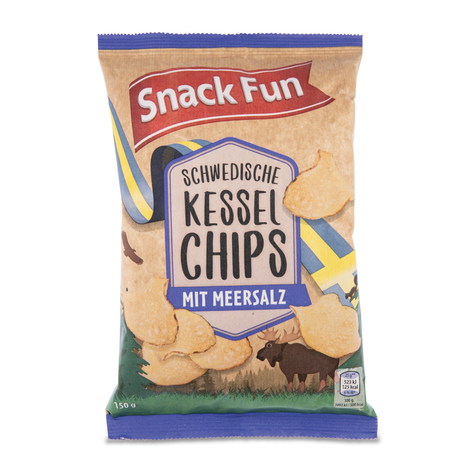 SNACK FUN Schwedische Kesselchips, Salz