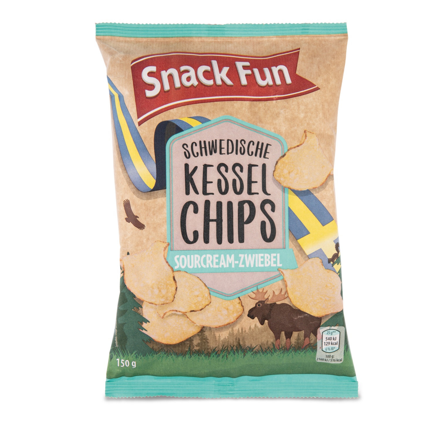 SNACK FUN Schwedische Kesselchips, Sour Cream