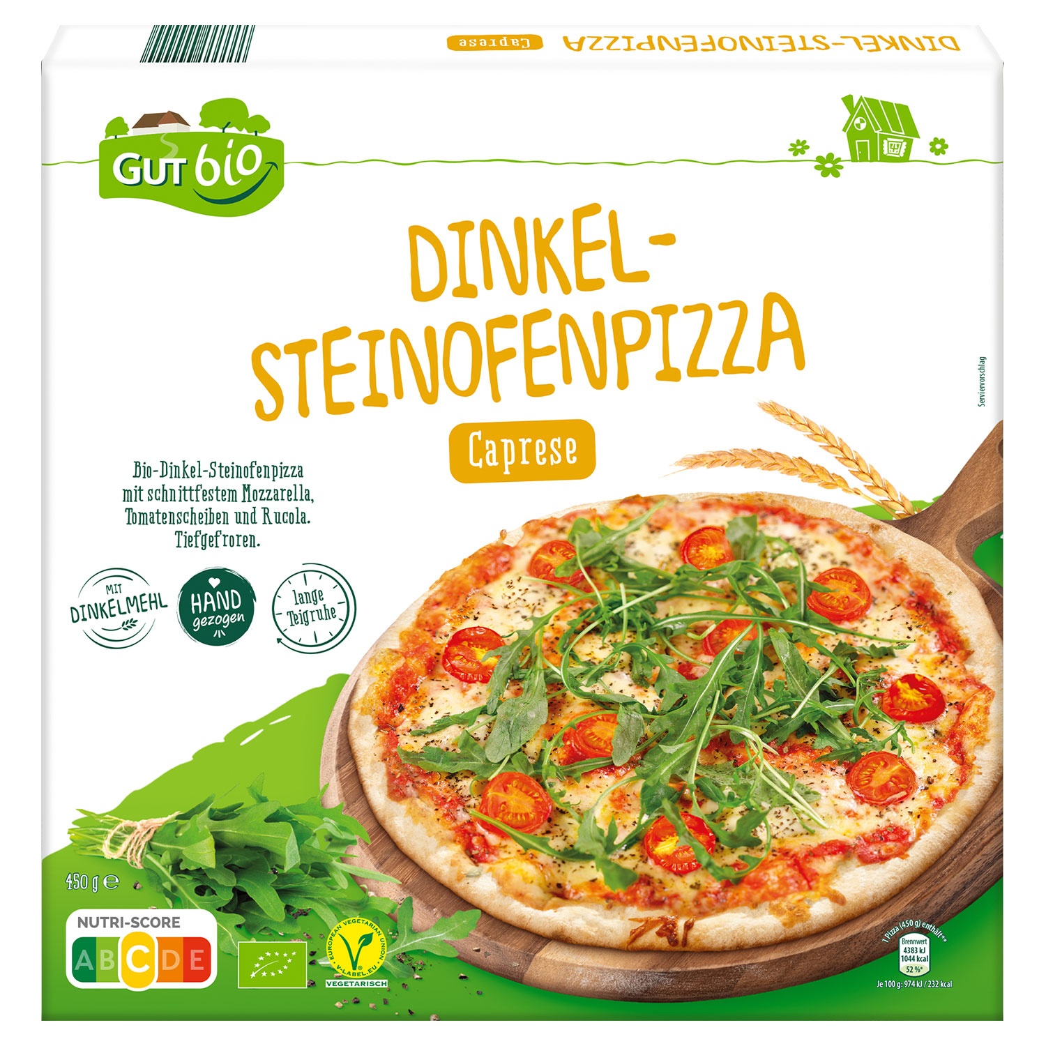 GUT BIO Bio-Dinkel-Steinofenpizza 450 g