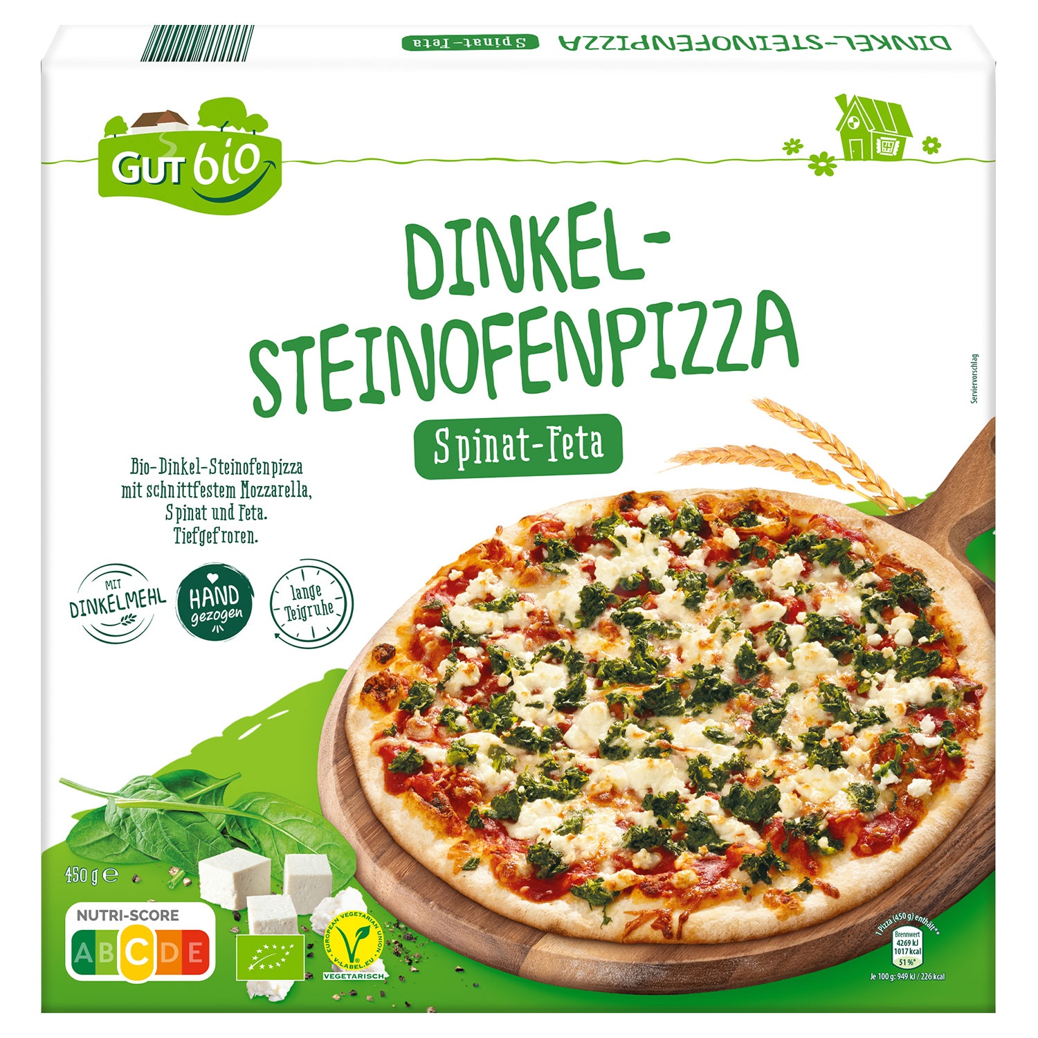 GUT BIO Bio-Dinkel-Steinofenpizza 450 g