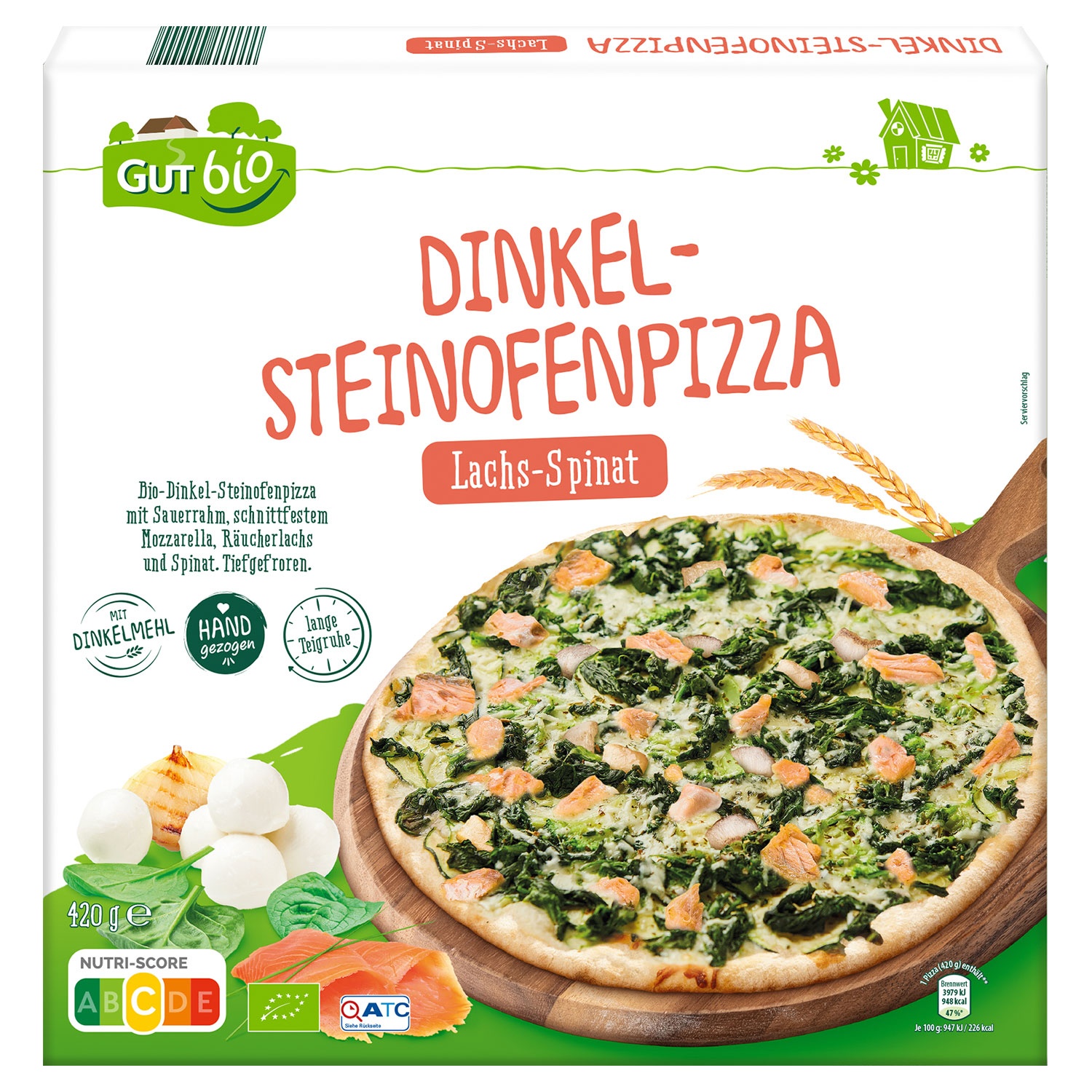 GUT BIO Bio-Dinkel-Steinofenpizza 420 g