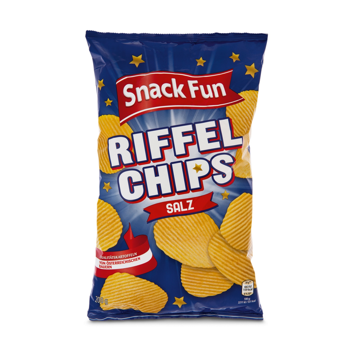 SNACK FUN Riffel Chips, Salz | HOFER