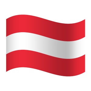 Symbol einer Österreichflagge.