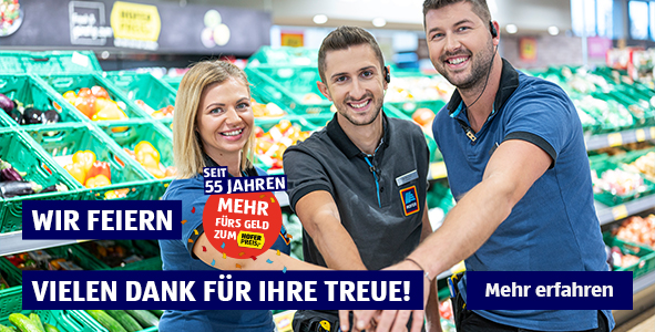 Vielen Dank für Ihre Treue! Seit 55 Jahren mehr fürs Geld zum HOFER Preis!