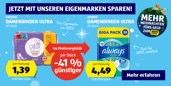 Mehr für Weihnachten zum HOFER Preis!