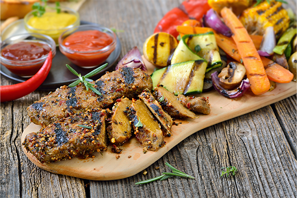 Gebratener Seitan, Gemüse