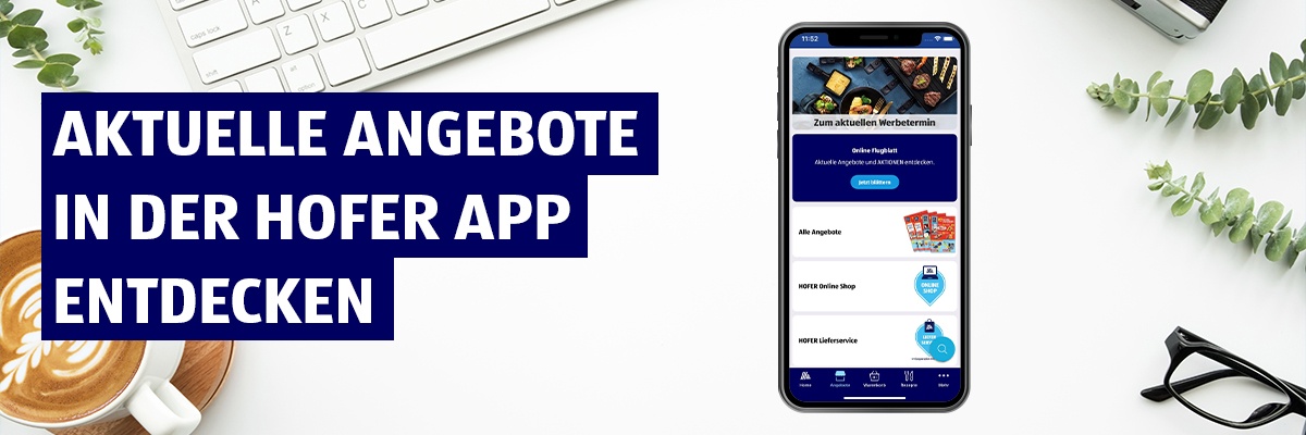 Produkte direkt auf die Einkaufsliste setzen. HOFER App.