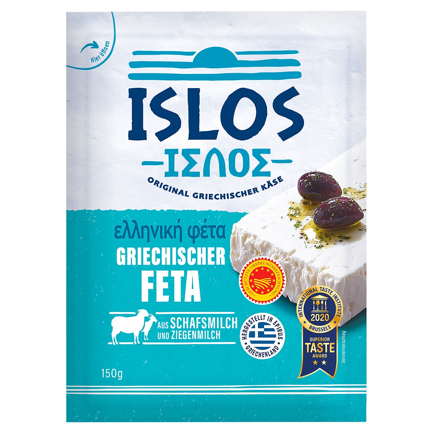 ISLOS Griechischer Feta oder Ziegenkäse 150 g