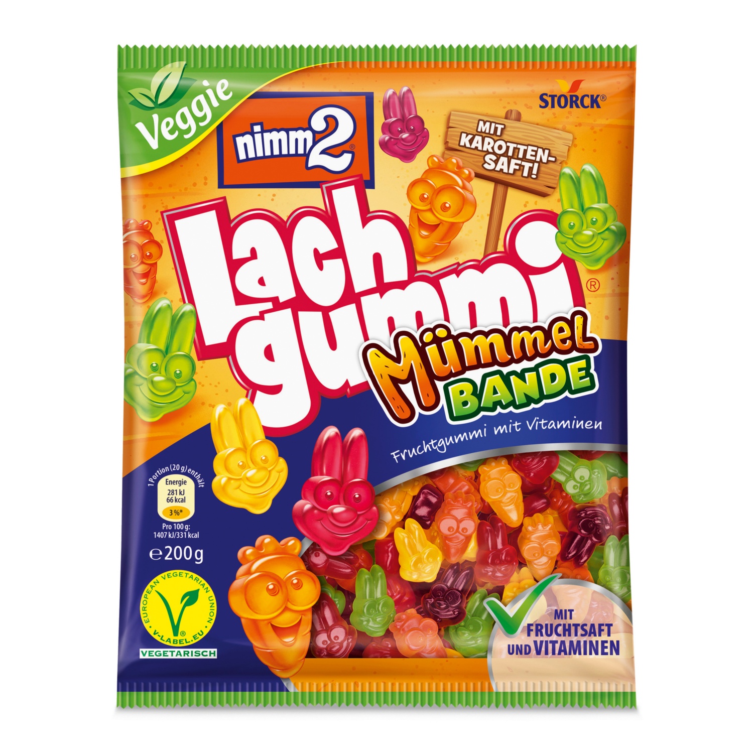 NIMM 2 Lachgummi Veggie, Mummelbande