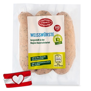 ZURÜCK ZUM URSPRUNG BIO-Würstel, Weißwurst