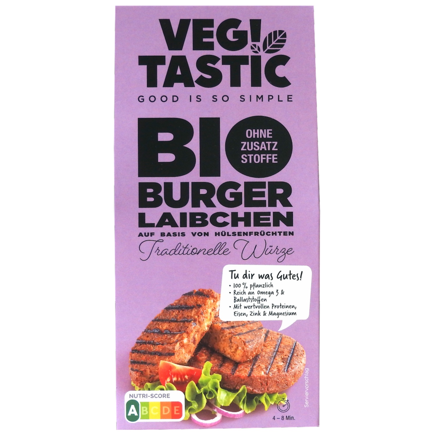 VEGITASTIC Bio Burger Laibchen, Traditionell