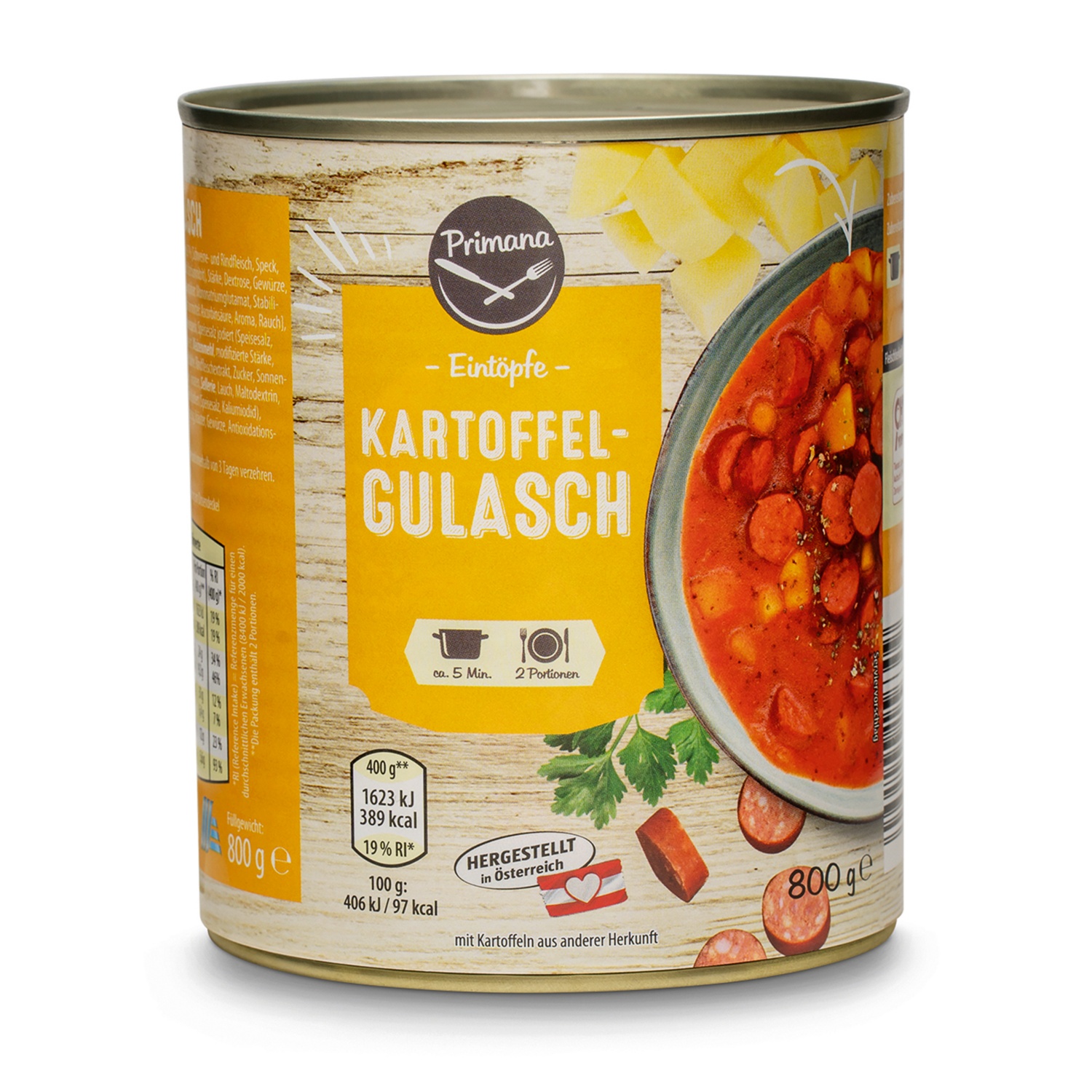 PRIMANA Traditionell österr. Fertiggericht, Kartoffelgulasch