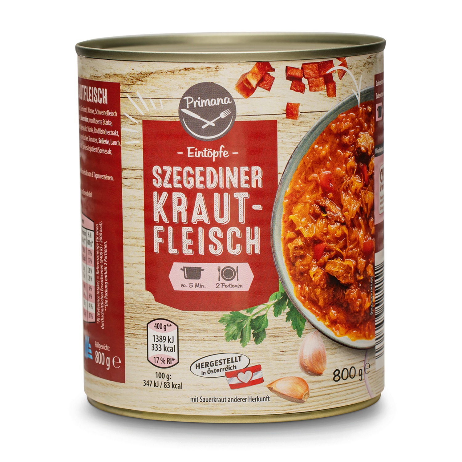 PRIMANA Traditionell österr. Fertiggericht, Szegediner Krautfleisch