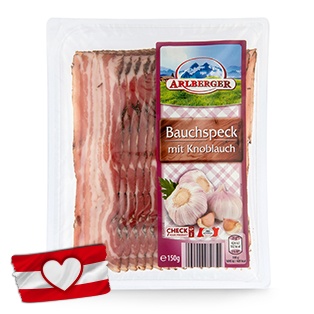 ARLBERGER Bauchspeck geschnitten, Knoblauch