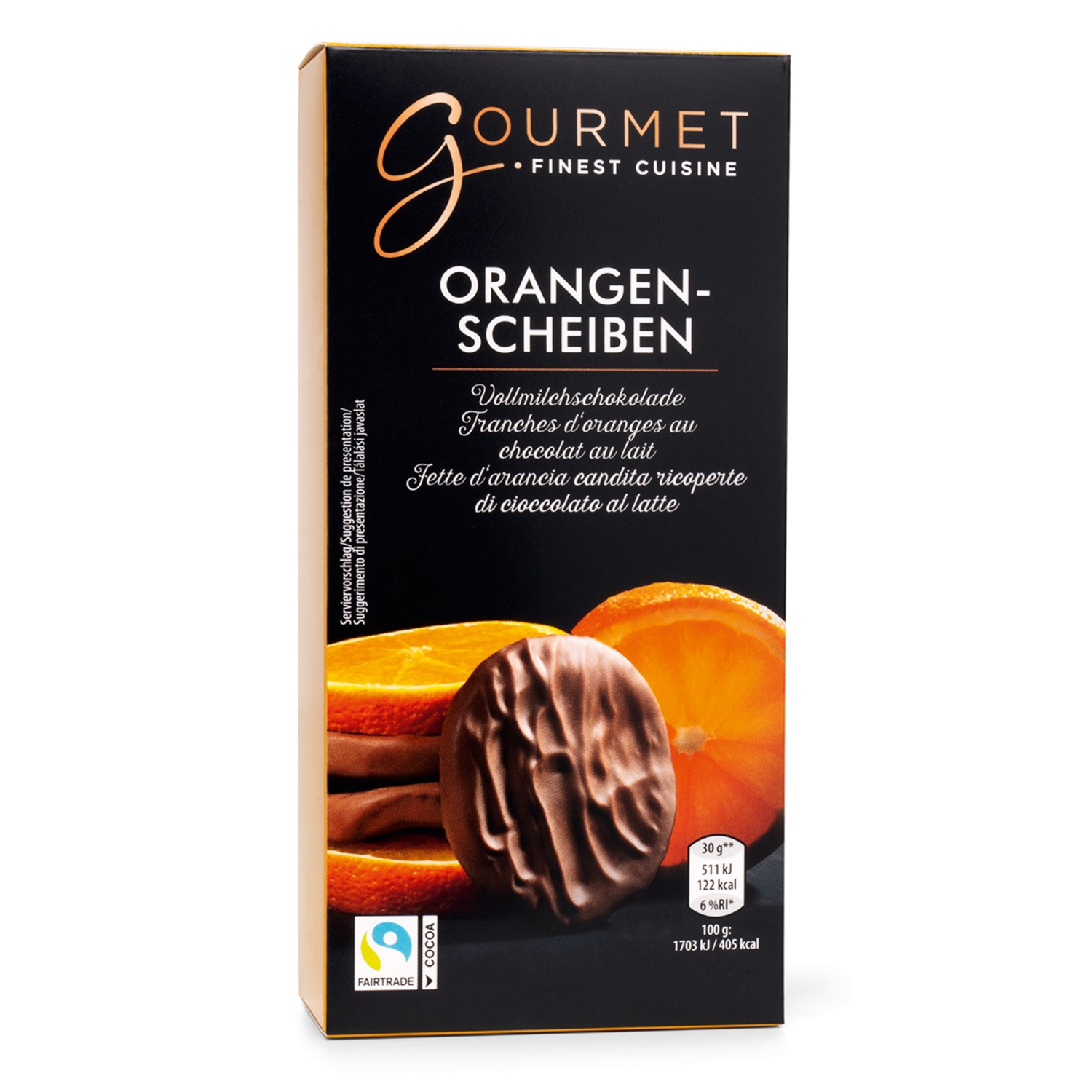 GOURMET Orangenscheiben in Schokolade, Vollmilch