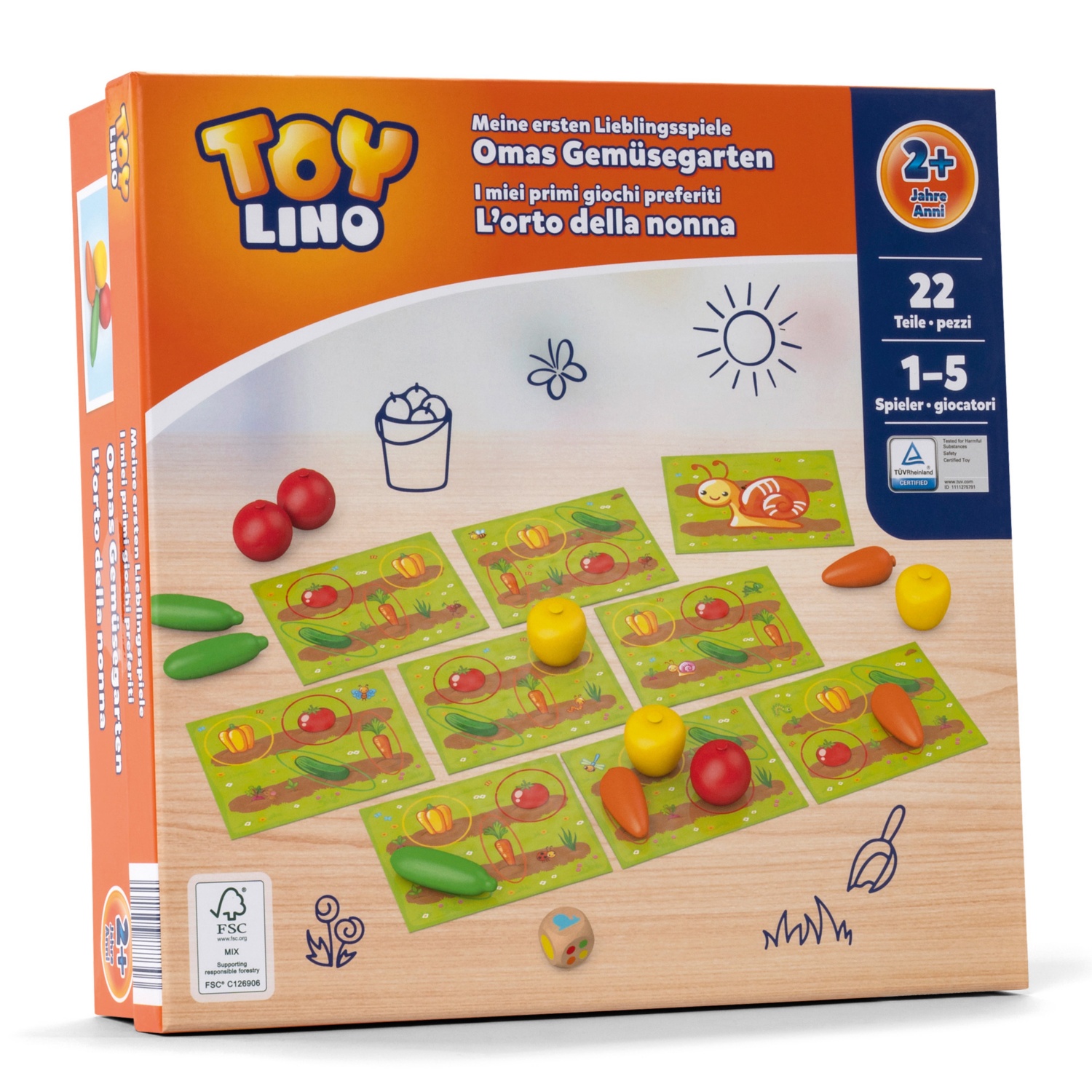 TOYLINO Meine ersten Kinderspiele aus Holz, Obst HOFER