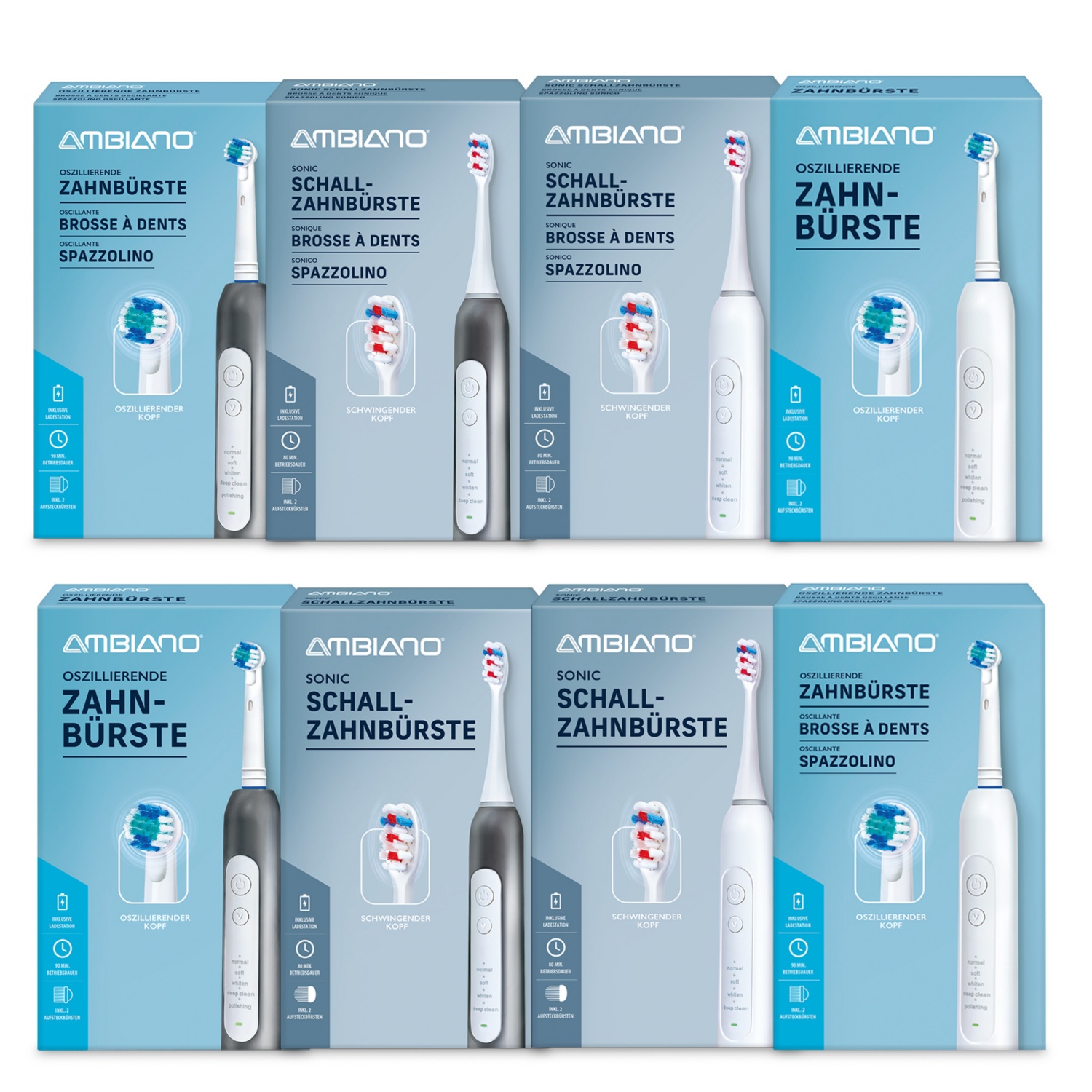 AMBIANO Elektrische Zahnbürsten-Set