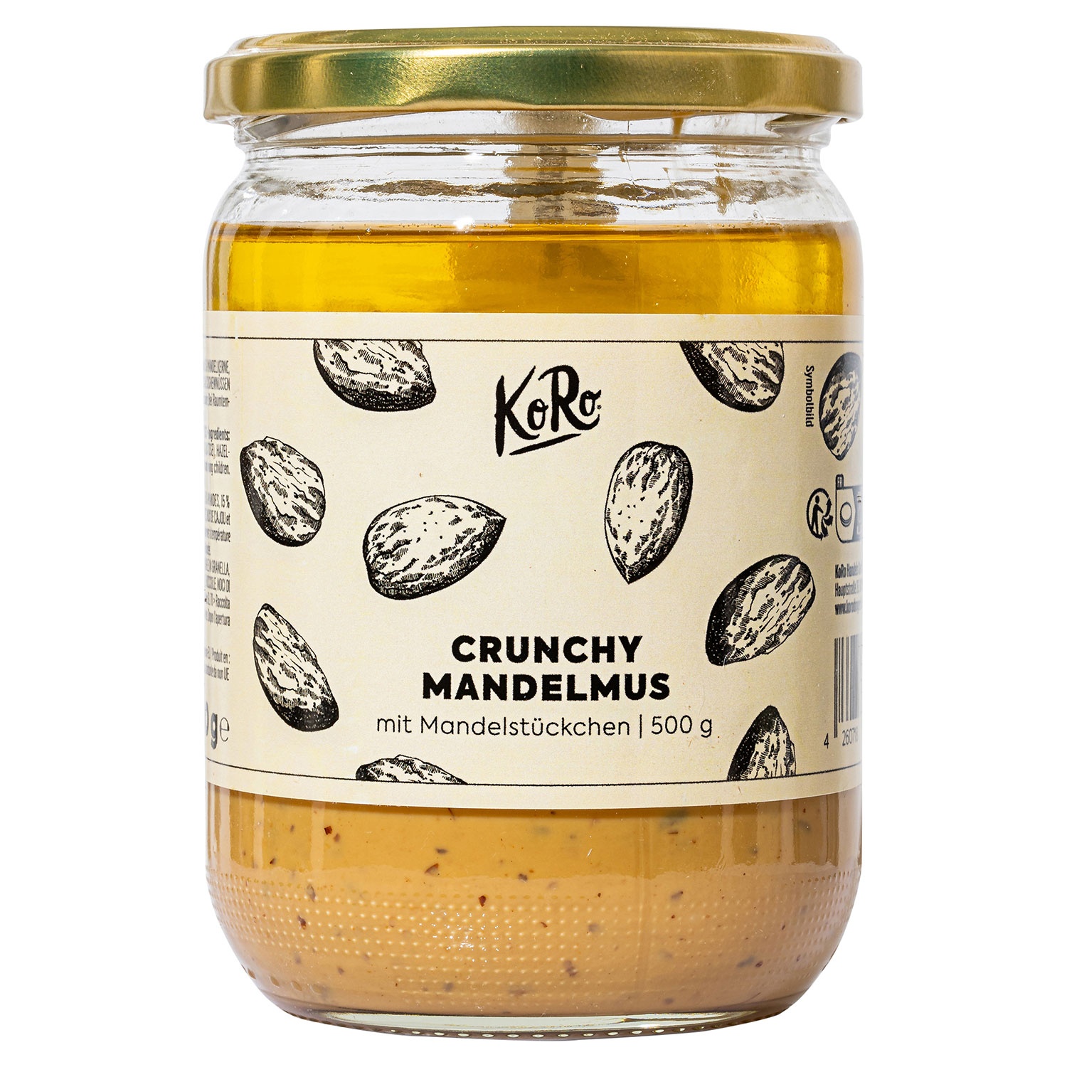 KORO Crunchy Mandelmus 500 g