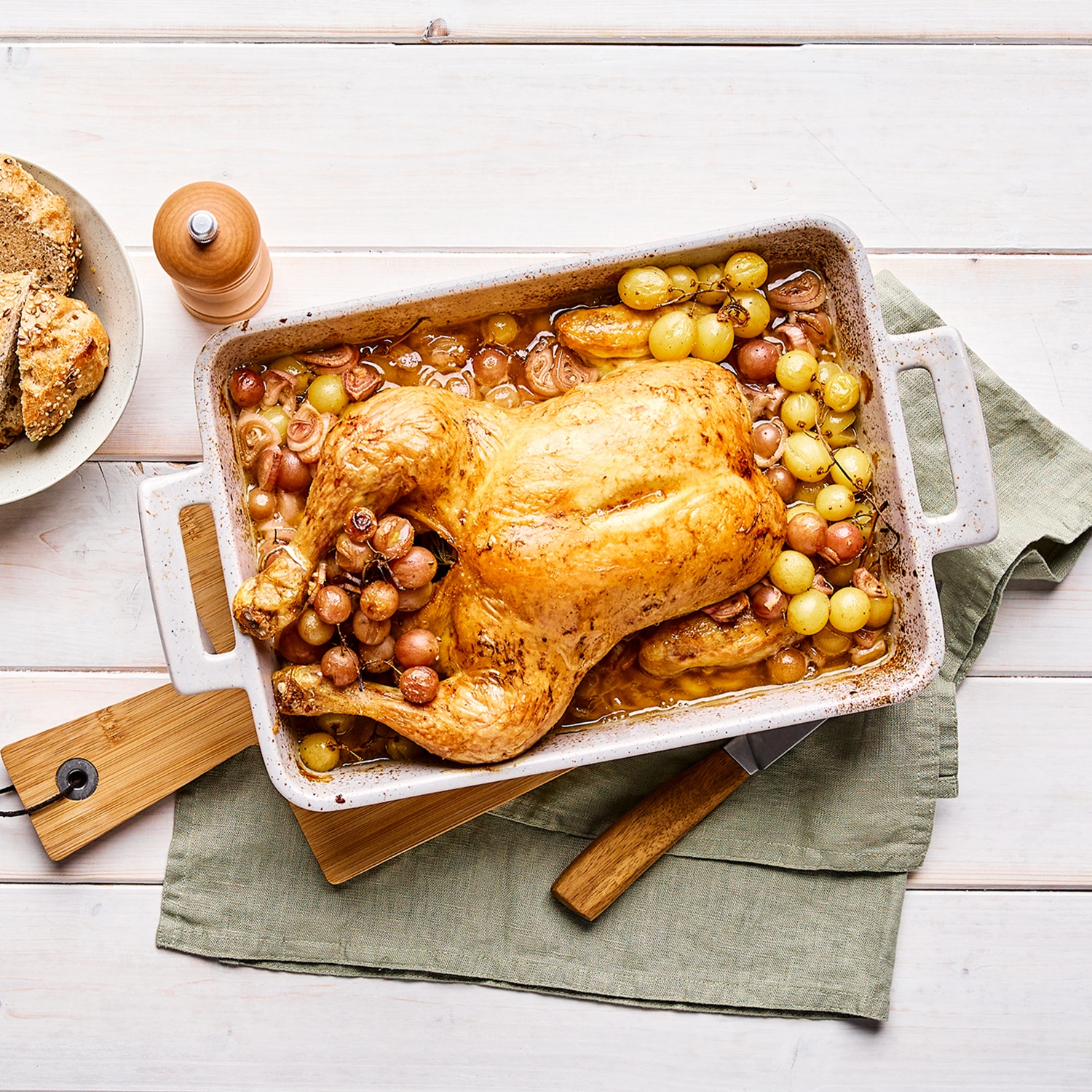 Knuspriges Brathähnchen mit Weintrauben und Rosmarin | ALDI Rezeptwelt