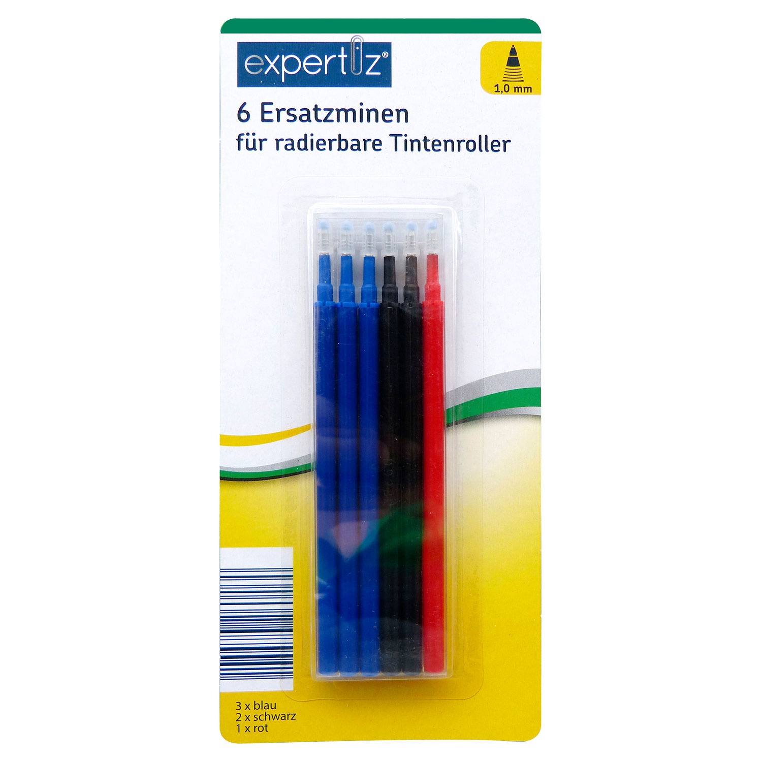 EXPERTIZ Radierbare Tintenroller oder Ersatzminen, 4er-/6er-Set