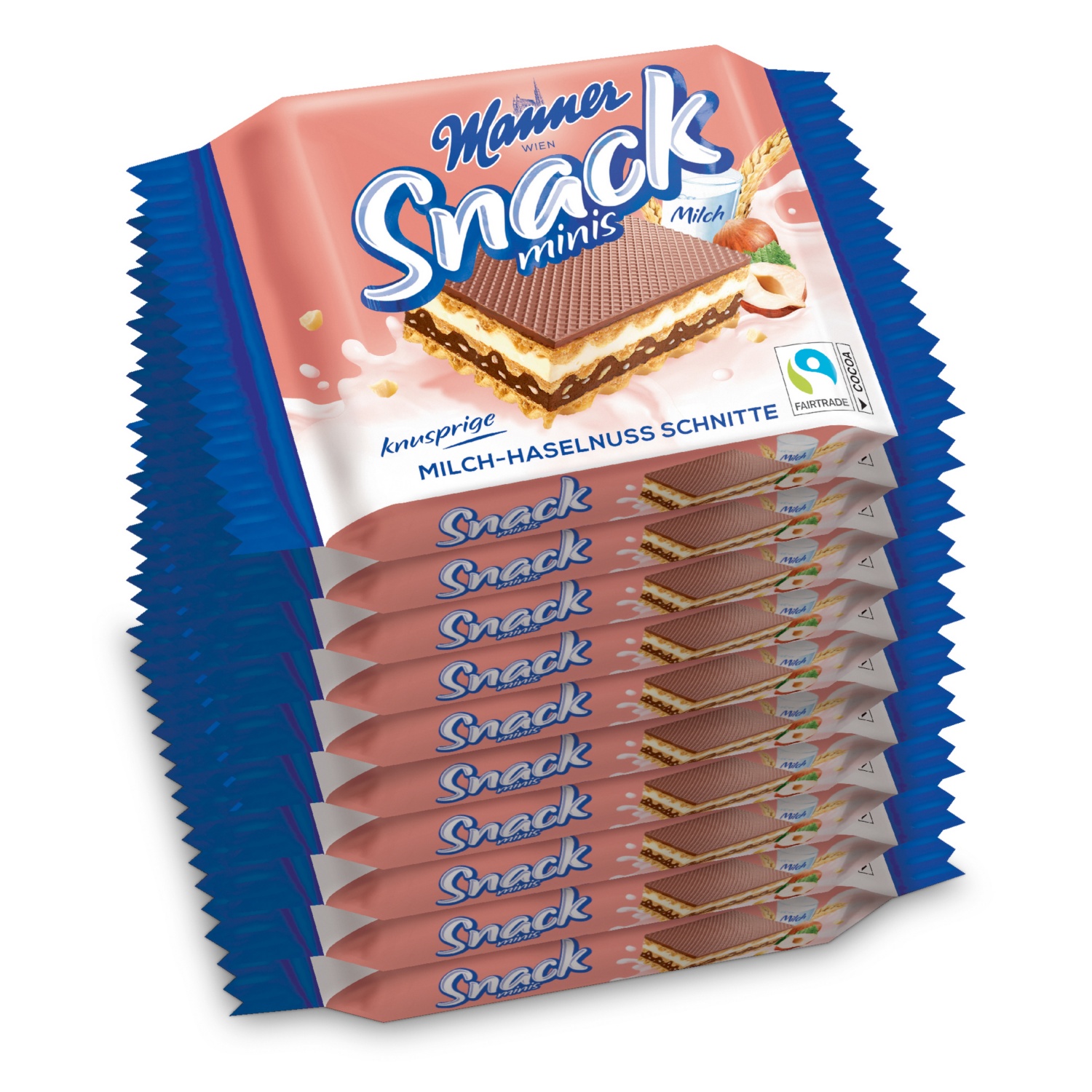 MANNER XXL Snack Minis, Milch-Haselnuss