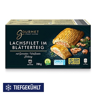 GOURMET FINEST CUISINE, TK Lachs in Blätterteig, Prawn & White W