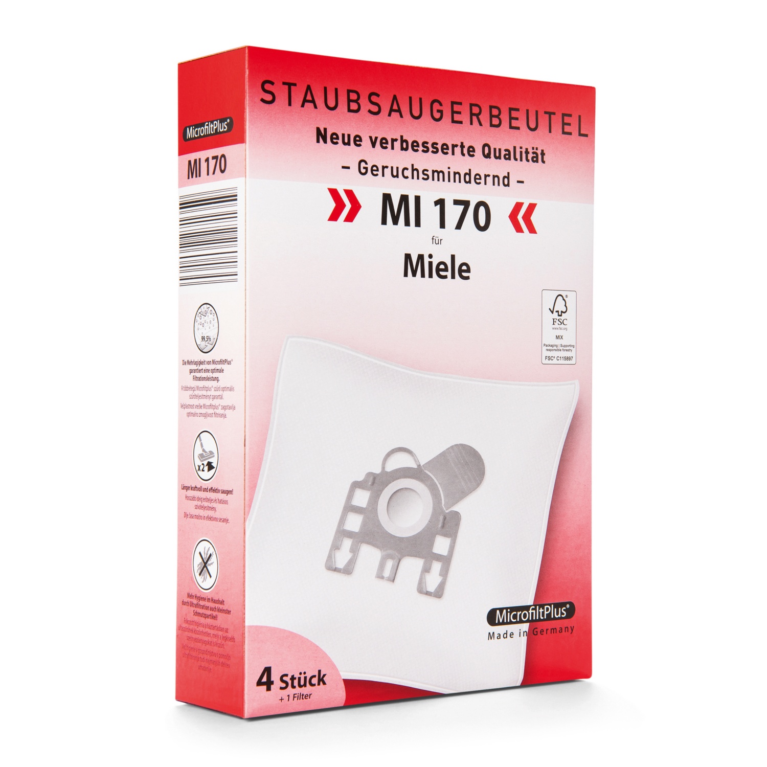 MisterVac 10 Sacchetti Per Aspirapolvere In Pile Multistrato + 1 Filtro, Compatibili Con Makita DVC261, Per Polveri Leggere E Medie (Classe L/M)