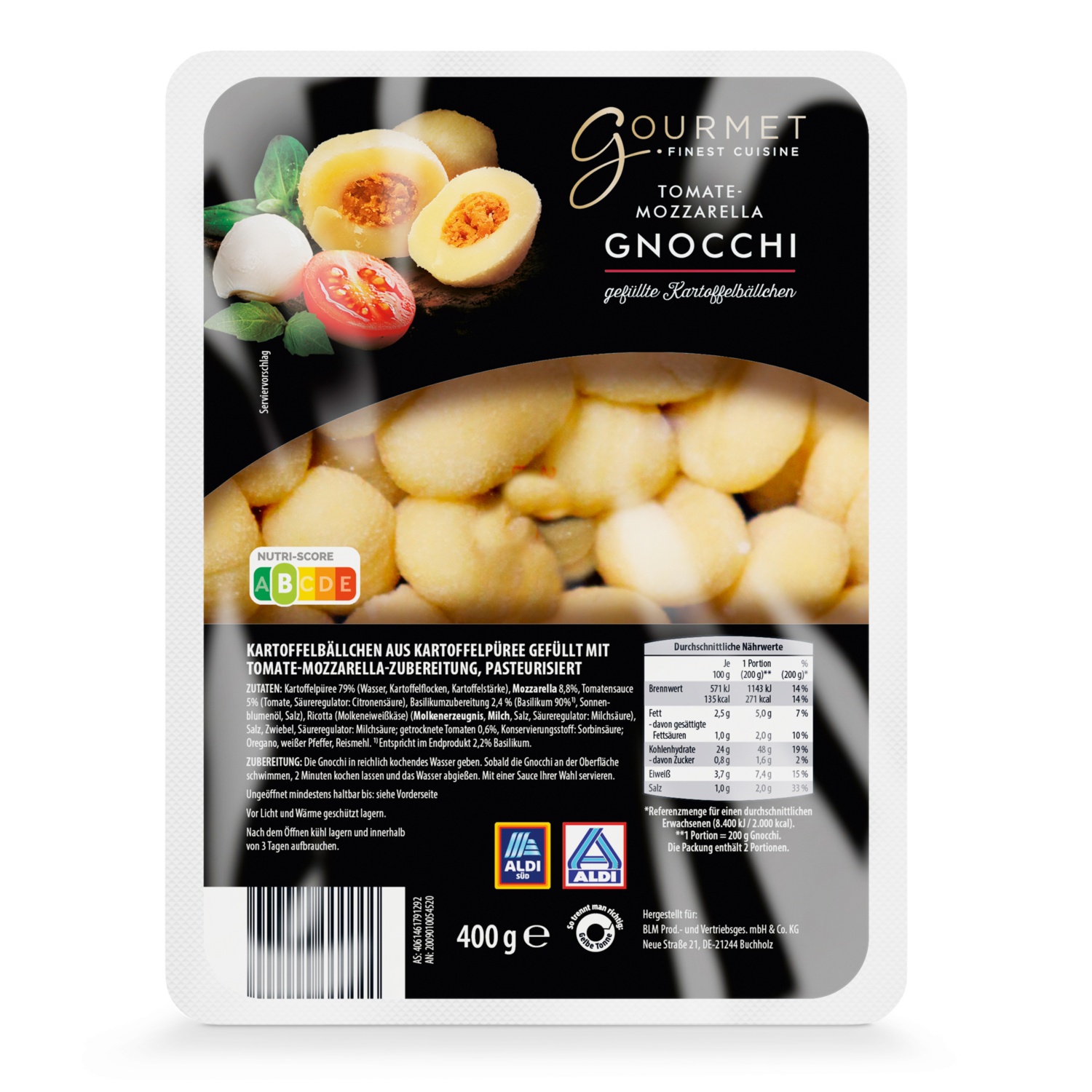 GOURMET Gefüllte Gnocchi, Tomaten und Mozzarella