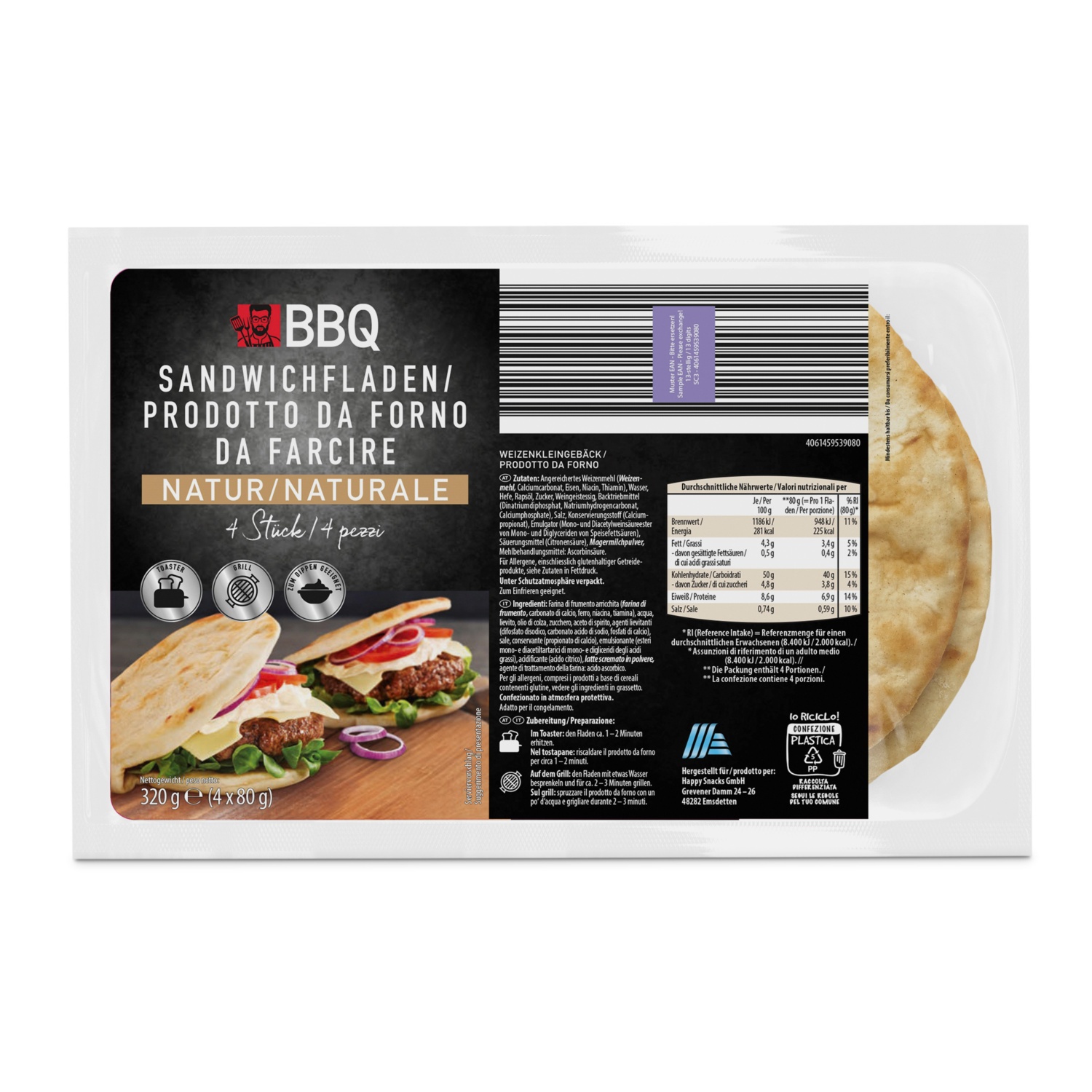 BBQ Sandwich Fladen