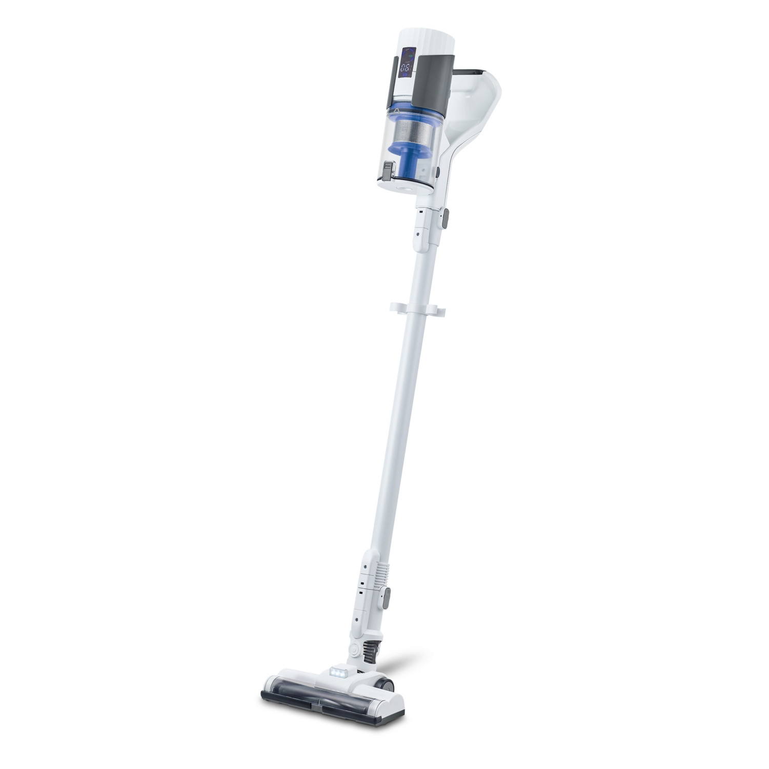 AMBIANO Aspirateur à manche à batterie cyclonique, blanc/gris ALDI SUISSE