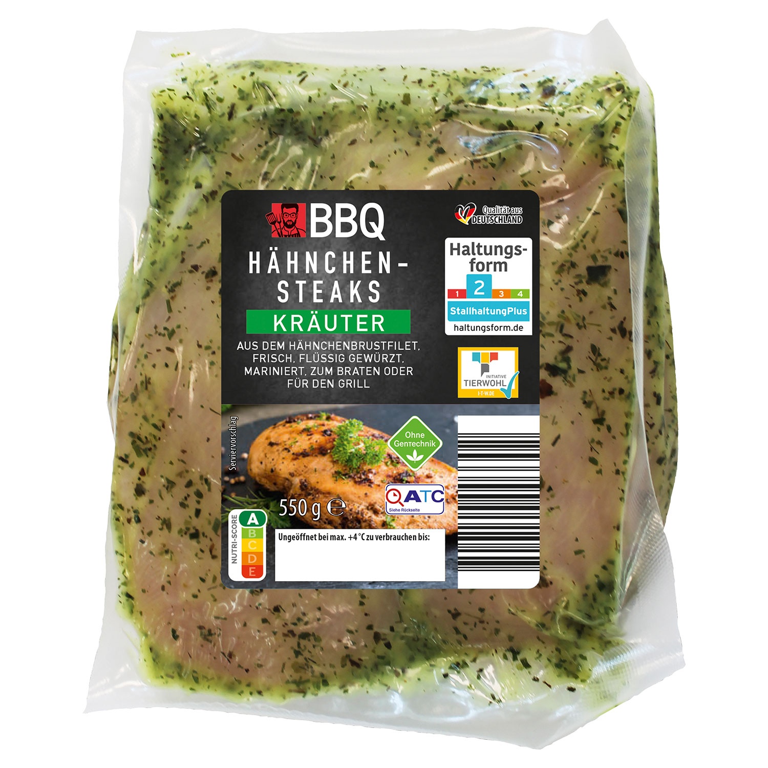 BBQ Marinierte Hähnchensteaks 550 g