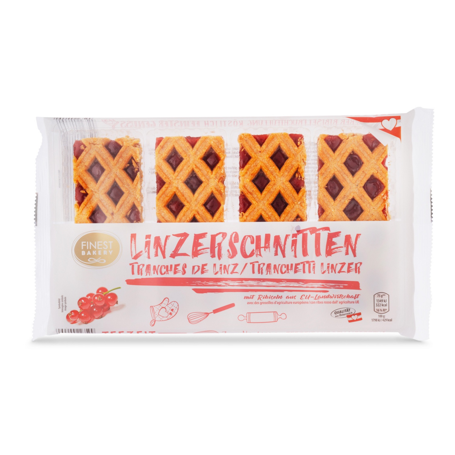FINEST BAKERY Linzer Schnitten Mix, Linzer Schnitte