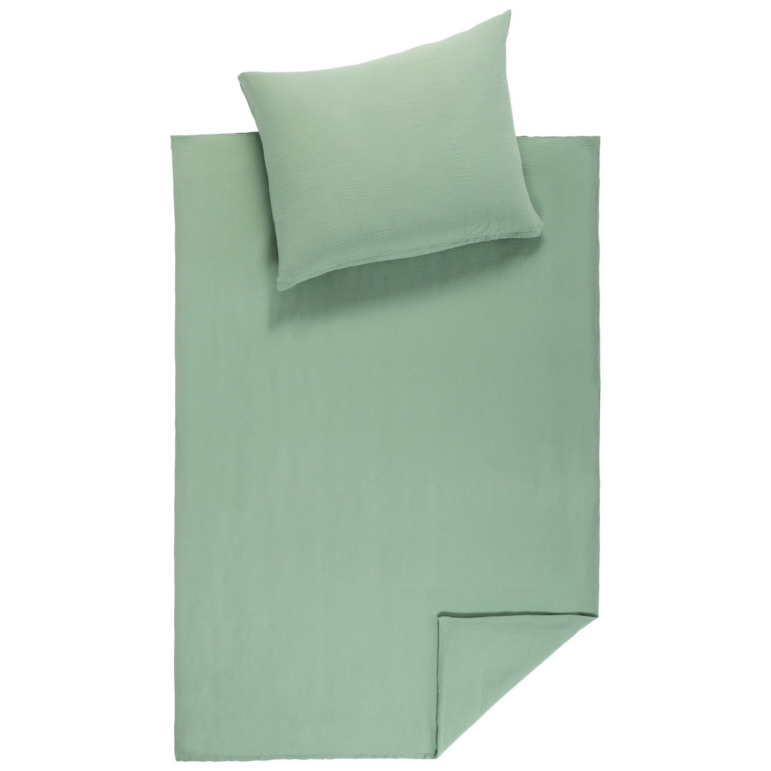NOVITESSE, Musselin Bettwäsche Grün, 160x210 ALDI SUISSE