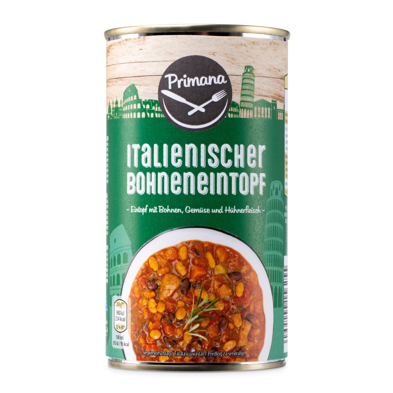PRIMANA So isst die Welt-Dose, italienischer Bohneneintopf