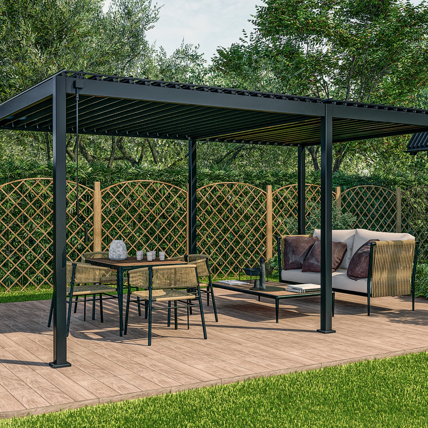 SORARA OUTDOOR LIVING Pergola avec toit à lamelles 3x5 m | ALDI SUISSE