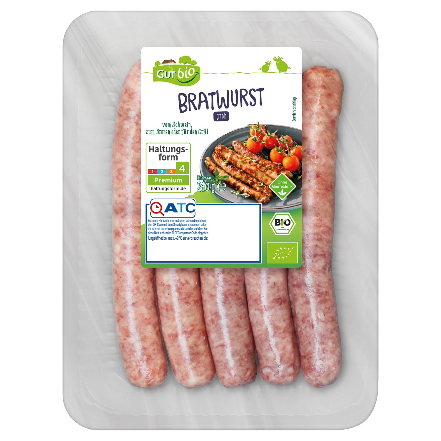 GUT BIO Grobe Bratwurst 240 g