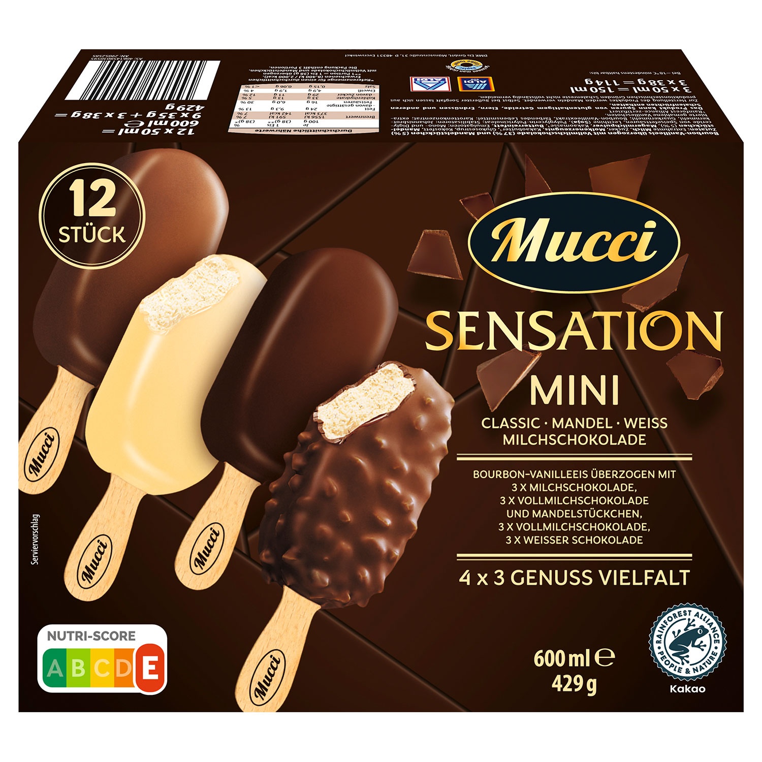 MUCCI Mini Stieleis Schoko 600 ml