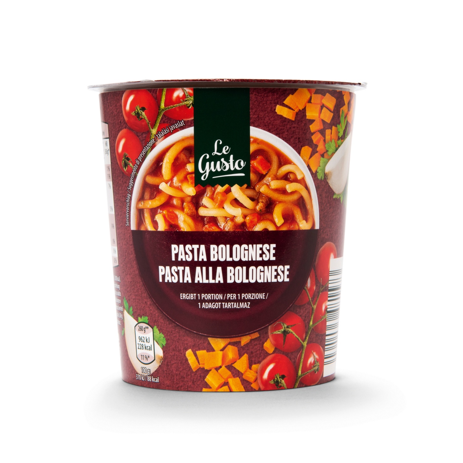 LE GUSTO Instant Bechergerichte, Bolognese
