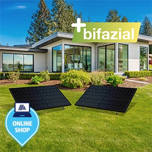 GREEN SOLAR Balkonkraftwerk 800W bifazial inkl. Bodenaufsteller & Wandbefestigung