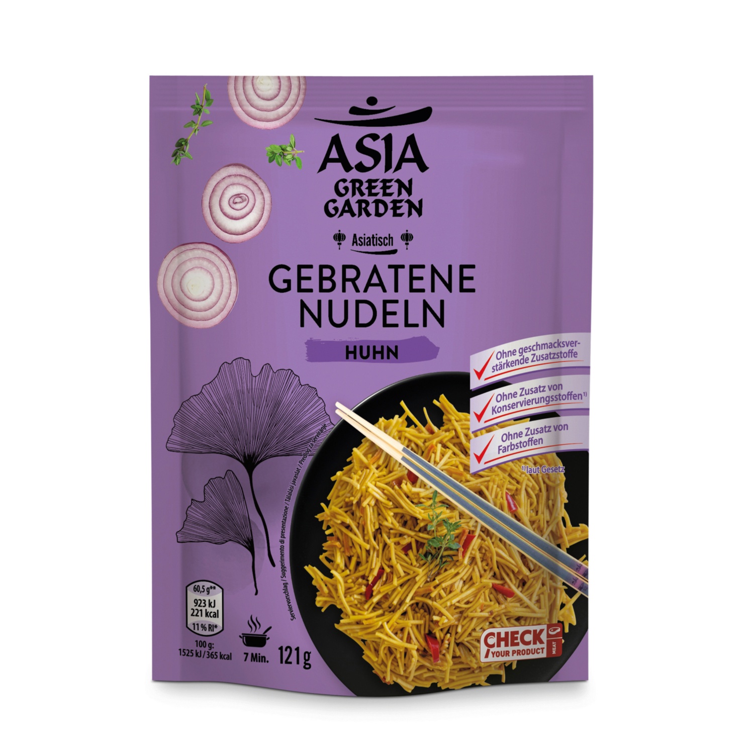 ASIA GREEN GARDEN Asia Fertiggerichte, gebratene Nudeln Huhn