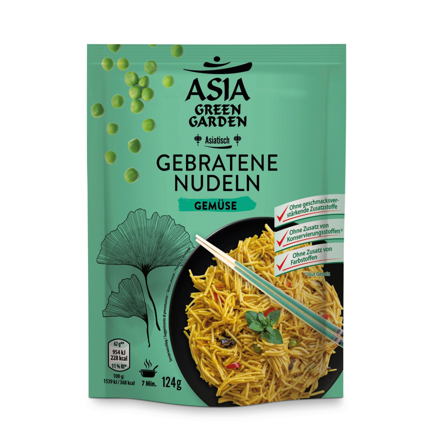 ASIA GREEN GARDEN Asia Fertiggerichte, gebratene Nudeln gemischt