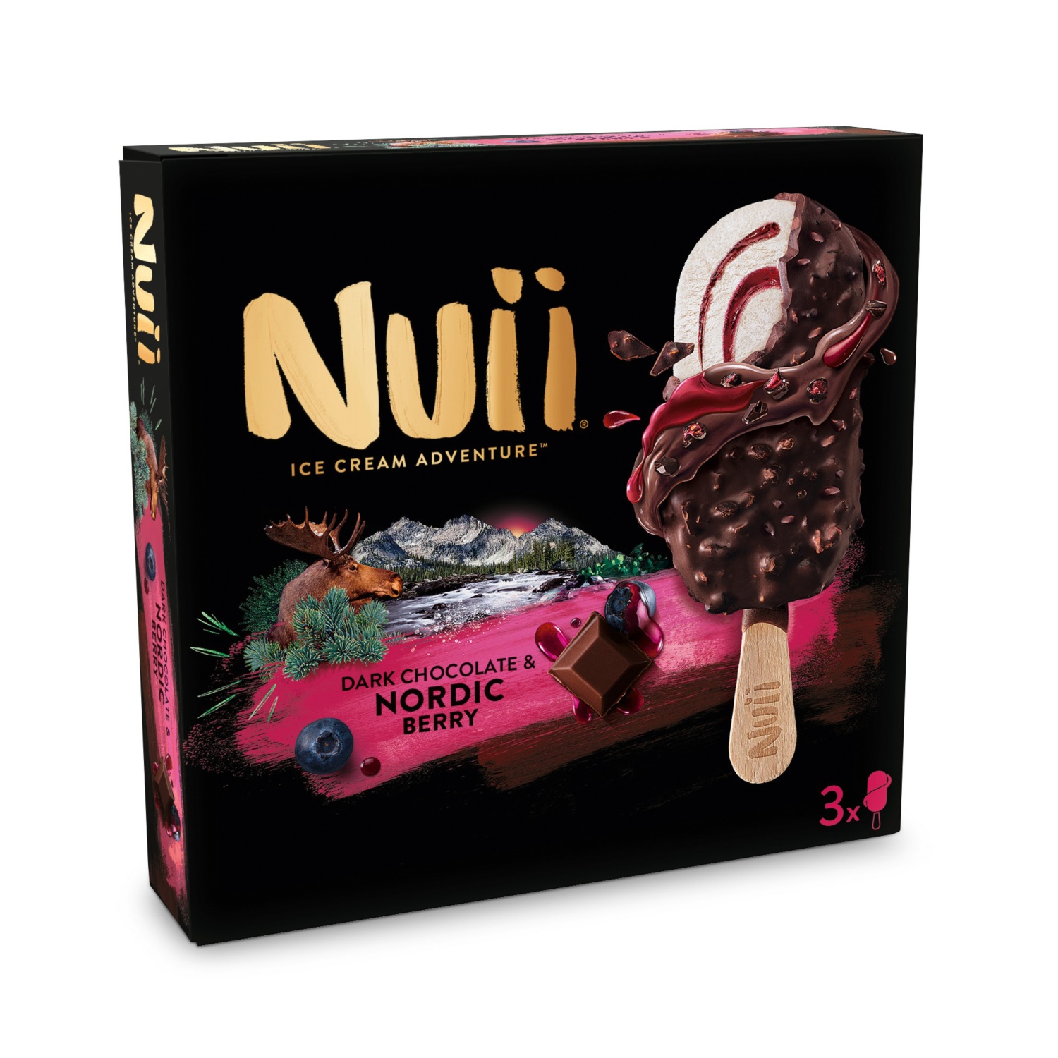 NUII Stieleis, Dark Chocolate & Nordic Berry