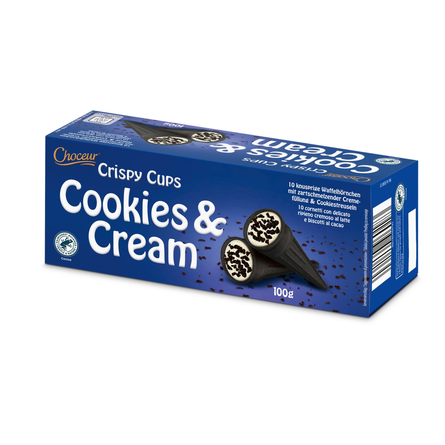 CHOCEUR Happy Crispy Cups, Cookies & Cream