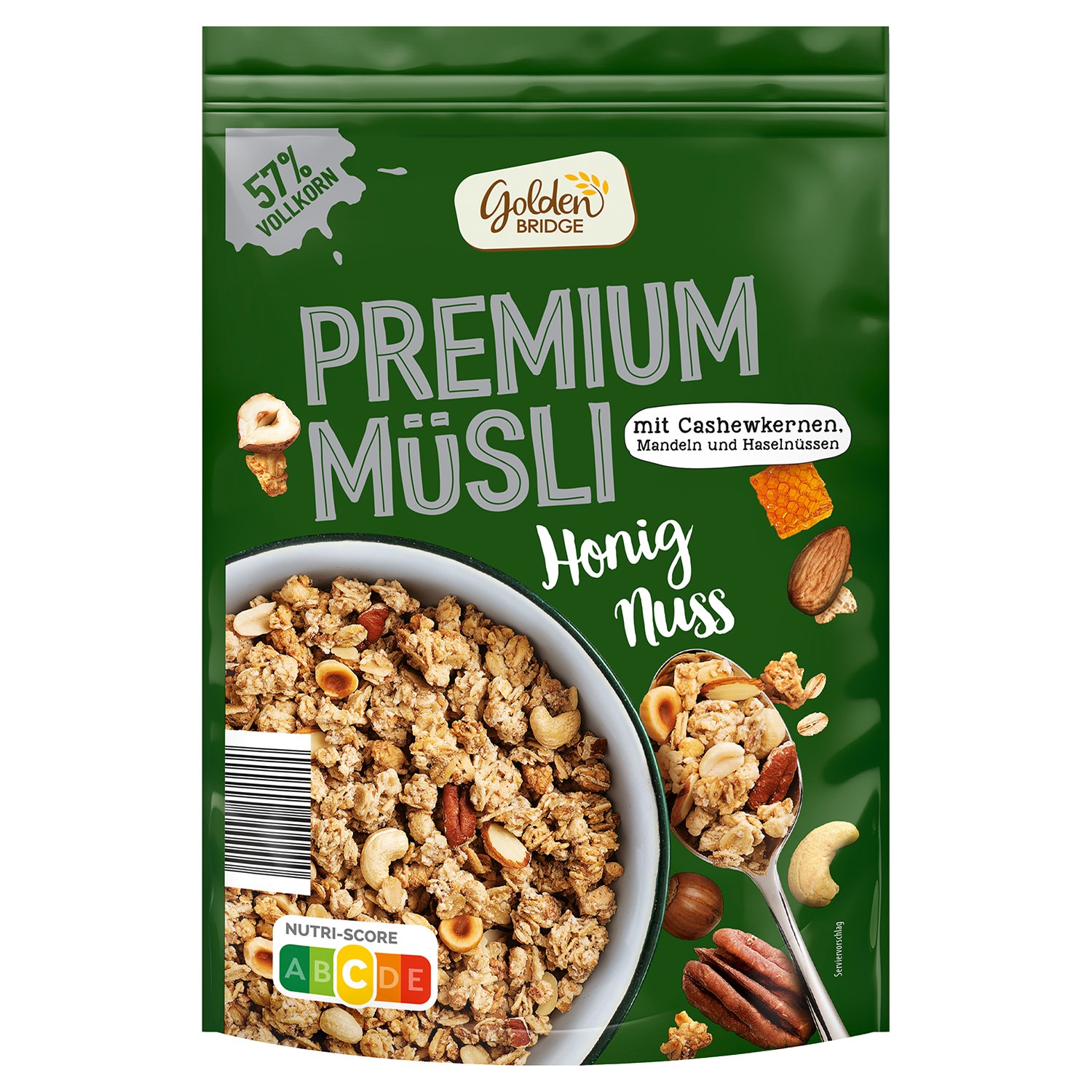 GOLDEN BRIDGE Premium Müsli 500 g, Honig Nuss | ALDI SÜD