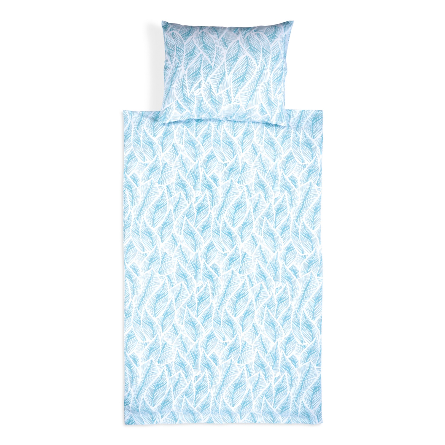 Spannbettlaken Set 90x200cm Blau - Mikrofaser Bettwäsche Mit Palmen Muster