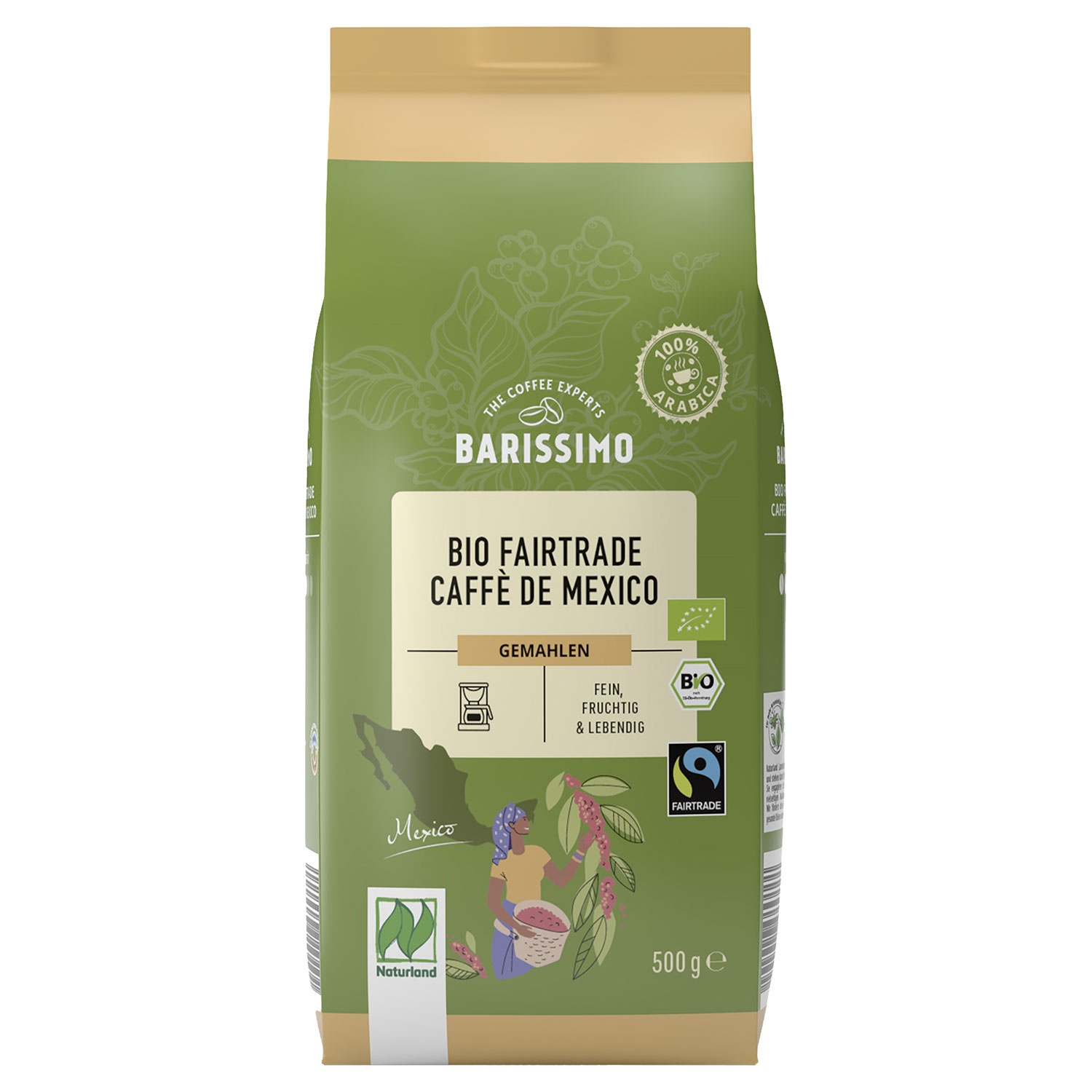 BARISSIMO Naturland Bio-Kaffee 0,5 kg, Mahlkaffee