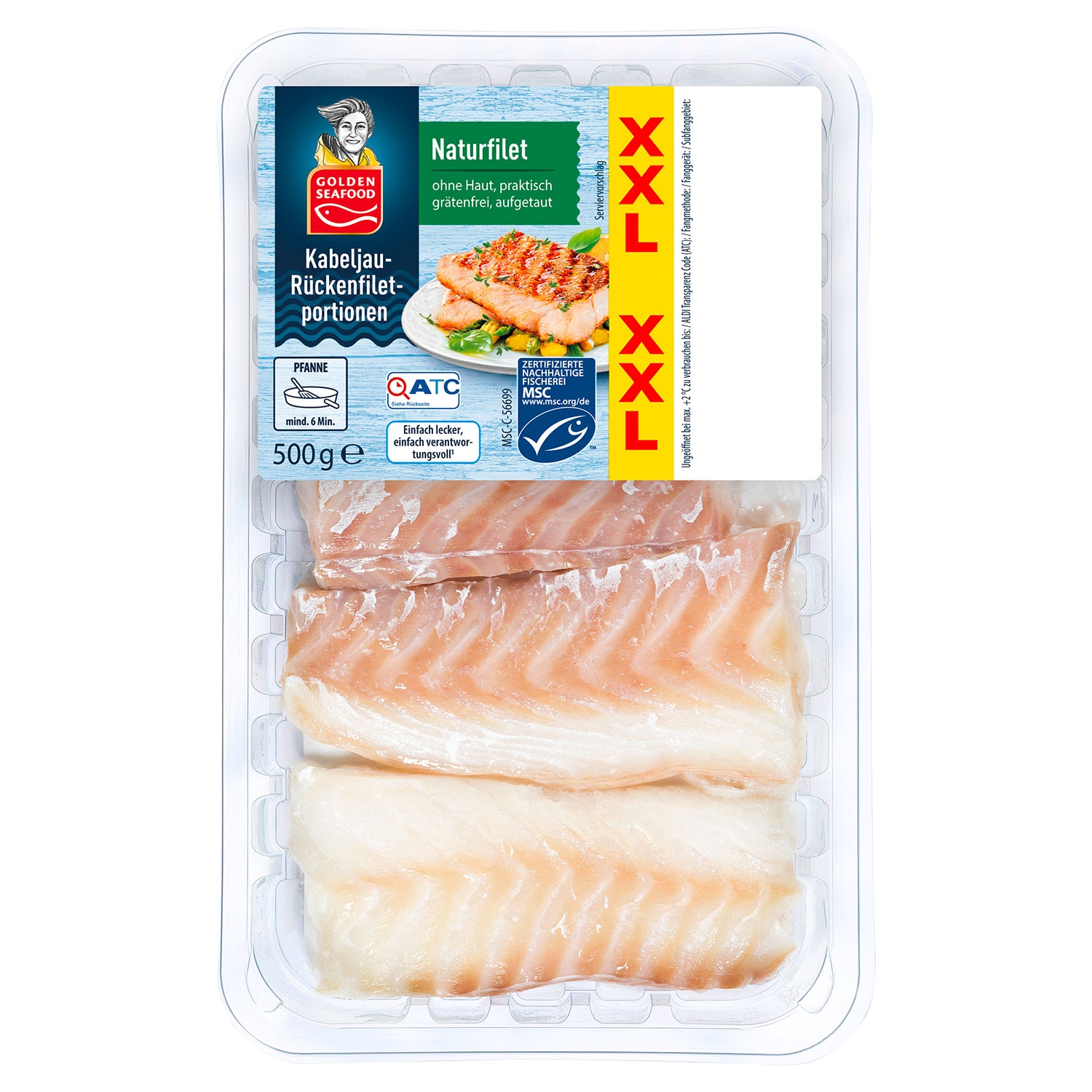 GOLDEN SEAFOOD Kabeljau-Rückenfilet 500 g