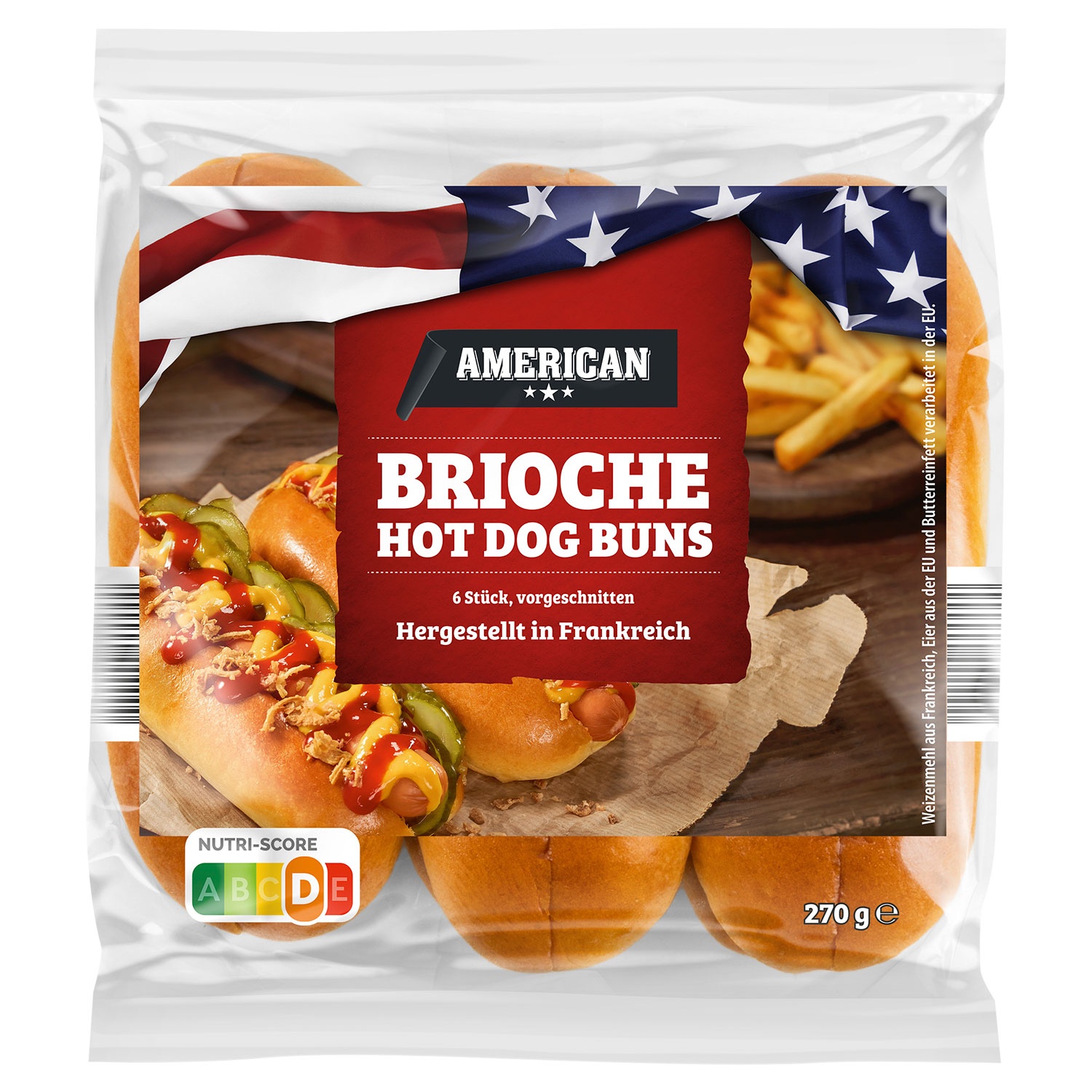 AMERICAN Brioche-Hot-Dog-Buns 270 g