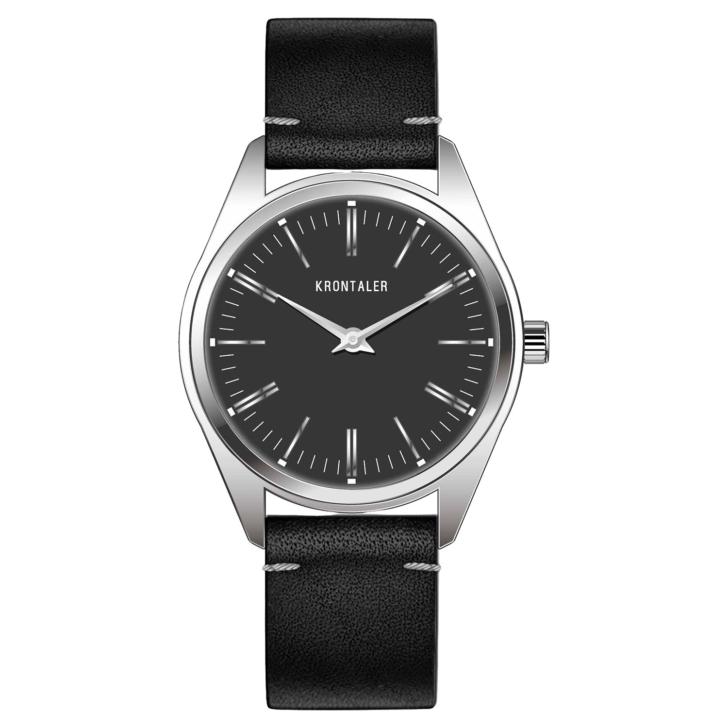 KRONTALER, Armbanduhr Stahl/, PU Rund 40mm, Schwarz ALDI SÜD